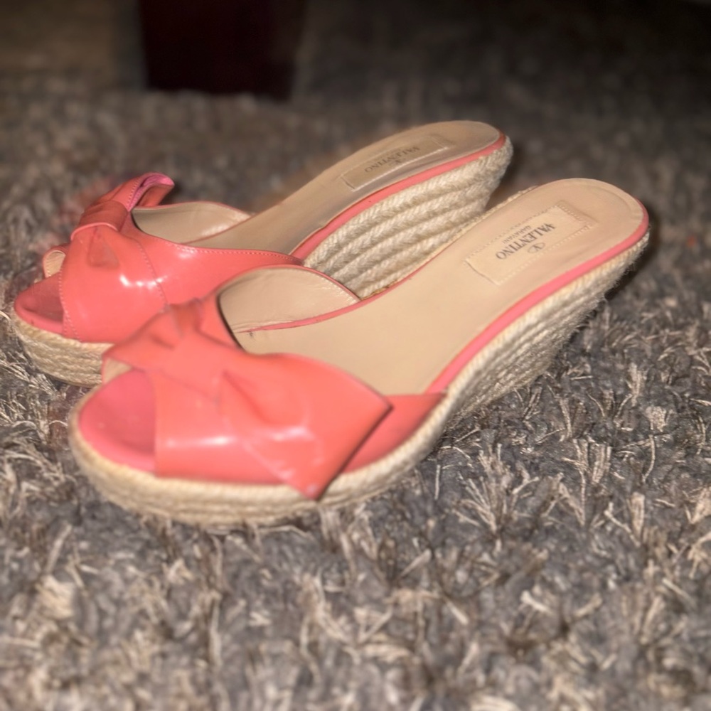 Valentino Pink Espadrille Wedges